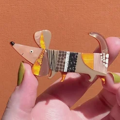 Erstwilder A Dachshund Named Bark Brooch^ Brooches