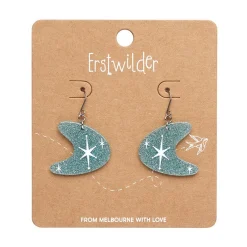 Erstwilder Atomic Boomerang Glitter Drop Earrings - Blue^ Essential Earrings
