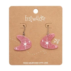 Erstwilder Atomic Boomerang Glitter Drop Earrings - Pink^ Essential Earrings