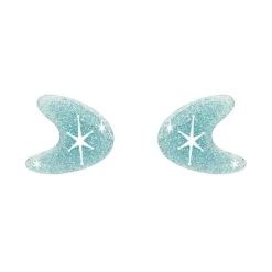 Erstwilder Atomic Boomerang Glitter Stud Earrings - Blue^ Essential Earrings