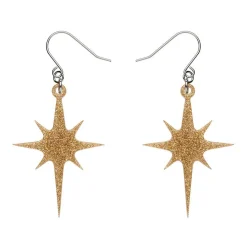 Erstwilder Atomic Star Glitter Drop Earring - Gold^ Essential Earrings