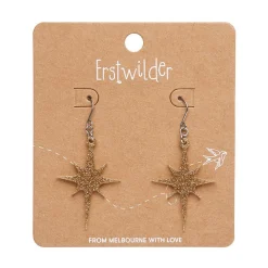 Erstwilder Atomic Star Glitter Drop Earring - Gold^ Essential Earrings