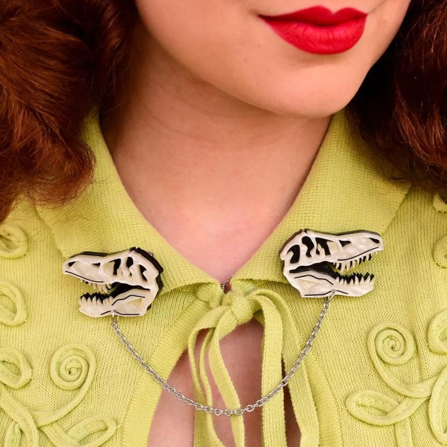Erstwilder Bad To The Bone Cardigan Clips^ Brooches