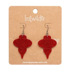 Erstwilder Baubles Glitter Drop Earrings - Red^ Essential Earrings
