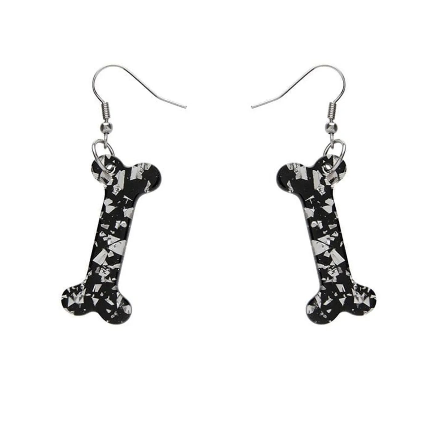 Erstwilder Bones Chunky Glitter Resin Drop Earrings - White^ Essential Earrings