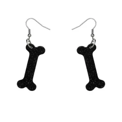 Erstwilder Bones Glitter Resin Drop Earrings - Black^ Essential Earrings