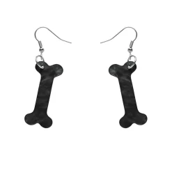 Erstwilder Bones Ripple Resin Drop Earrings - Black^ Essential Earrings
