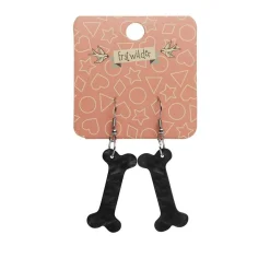 Erstwilder Bones Ripple Resin Drop Earrings - Black^ Essential Earrings