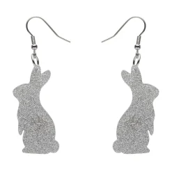 Erstwilder Bunny Glitter Resin Drop Earrings - Silver^ Essential Earrings