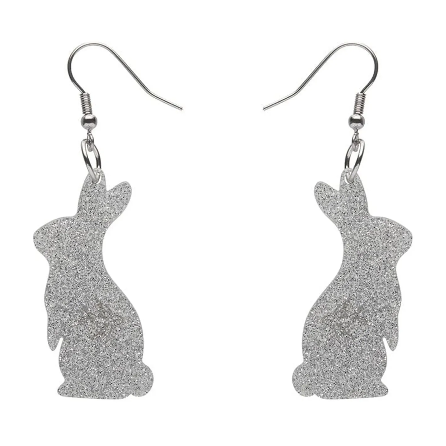 Erstwilder Bunny Glitter Resin Drop Earrings - Silver^ Essential Earrings