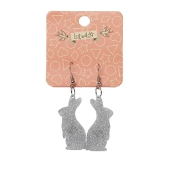 Erstwilder Bunny Glitter Resin Drop Earrings - Silver^ Essential Earrings