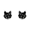Erstwilder Cat Head Chunky Glitter Resin Stud Earrings - Silver^ Essential Earrings