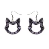Erstwilder Cat Head Chunky Glitter Resin Drop Earrings - Purple^ Essential Earrings