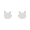 Erstwilder Cat Head Glitter Resin Stud Earrings - White^ Essential Earrings