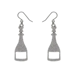 Erstwilder Champagne Glitter Drop Earrings - Silver^ Essential Earrings