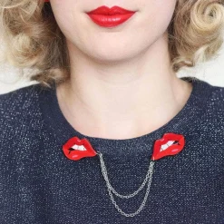 Erstwilder Double Feature Lips Double Brooch^ Brooches