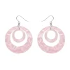 Erstwilder Double Hoop Ripple Drop Earrings - Pink^ Essential Earrings