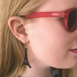 Erstwilder Eiffel Tower Glitter Resin Drop Earrings - Black^ Essential Earrings