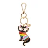 Erstwilder Elissa The Rainbow Cat Enamel Key Ring^ Enamel Key Rings