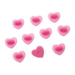 Erstwilder Enamel Pin Rubber Heart Locking Clasp 10-Pack - Pink^ Components