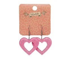 Erstwilder Heart Glitter Resin Drop Earrings - Pink^ Essential Earrings