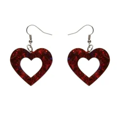 Erstwilder Heart Lava Resin Drop Earrings - Red^ Essential Earrings