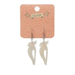 Erstwilder Kookaburra Ripple Glitter Resin Drop Earrings - Cream^ Essential Earrings