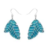 Erstwilder Leaf Textured Emerald Resin Drop Earrings - Silver^ Essential Earrings