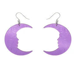 Erstwilder Moon Mirror Drop Earrings - Purple^ Essential Earrings