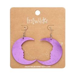Erstwilder Moon Mirror Drop Earrings - Purple^ Essential Earrings