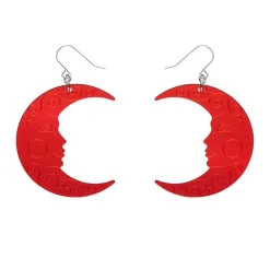 Erstwilder Moon Mirror Drop Earrings - Red^ Essential Earrings