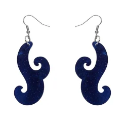 Erstwilder Nouveau Ripple Glitter Resin Drop Earrings - Dark Blue^ Essential Earrings