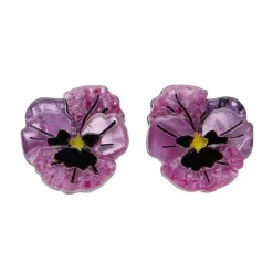 Erstwilder On Sleeping Eyelids Pansy Earrings^ Earrings