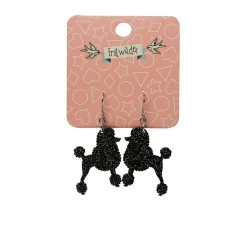 Erstwilder Poodle Glitter Hook Drop Earrings - Black^ Essential Earrings