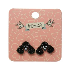 Erstwilder Poodle Glitter Stud Earrings - Black^ Essential Earrings