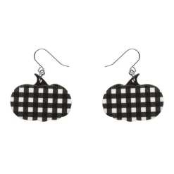 Erstwilder Pumpkin Gingham Drop Earrings - Black^ Essential Earrings