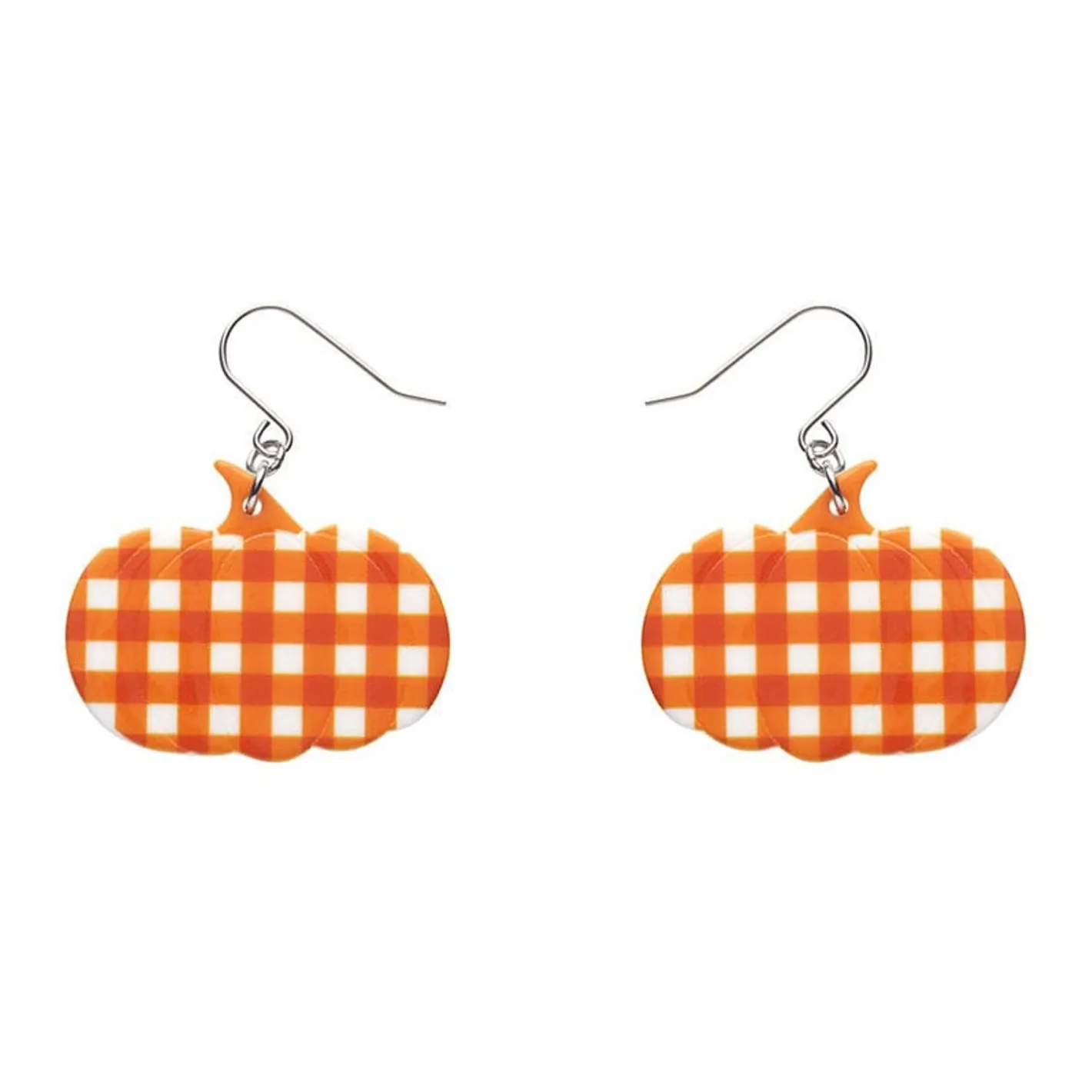 Erstwilder Pumpkin Gingham Drop Earrings - Orange^ Essential Earrings