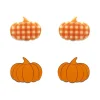 Erstwilder Pumpkin Patch Stud Earrings Set - Orange & Orange Gingham^ Essential Earrings