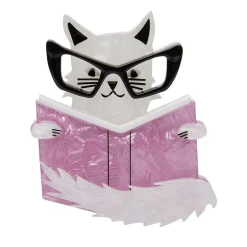 Erstwilder Puss In Books Brooch^ Brooches