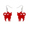 Erstwilder Pussy Cat Bubble Resin Drop Earrings - Red^ Essential Earrings