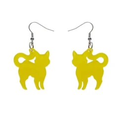 Erstwilder Pussy Cat Bubble Resin Drop Earrings - Yellow^ Essential Earrings