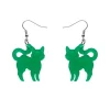 Erstwilder Pussy Cat Bubble Resin Drop Earrings - Green^ Essential Earrings