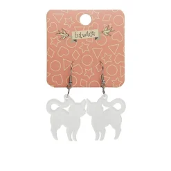 Erstwilder Pussy Cat Bubble Resin Drop Earrings - White^ Essential Earrings