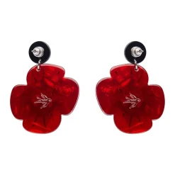 Erstwilder Remembrance Poppy Drop Earrings^ Earrings