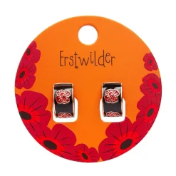 Erstwilder Remembrance Poppy Enamel Huggie Earrings^ Enamel Earrings