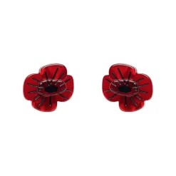 Erstwilder Remembrance Poppy Stud Earrings^ Earrings