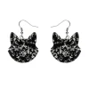 Erstwilder Solid Cat Head Chunky Glitter Resin Drop Earrings - Silver^ Essential Earrings
