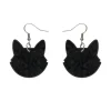 Erstwilder Solid Cat Head Ripple Resin Drop Earrings - Black^ Essential Earrings