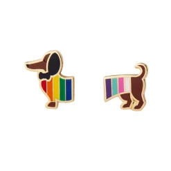 Erstwilder Spiffy The Supportive Dog Enamel Earrings^ Enamel Earrings