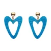 Erstwilder Statement Glitter Ripple Heart Drop Earrings - Aqua^ Essential Earrings